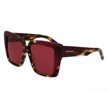 Ferragamo naisten SF1060SN-215 aurinkolasit, havanna-kehys, ruskea gradient-lasi, 55mm
