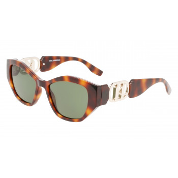 Karl Lagerfeld naisten KL6086SH-240 kulmikkaat aurinkolasit, havanna-kehys, ruskeat liukuvärjätyt linssit, 54mm