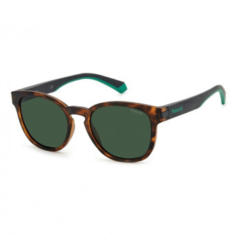 Polaroid unisex suorakaiteen muotoiset aurinkolasit PLD2129S2M6 polarisoidut harmaat linssit musta kehys 52-20-140