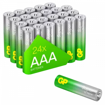 GP Super Alkaline AAA-paristot 1,5 V — 24 kpl:n pakkaus (malli 03024AETA-B24)