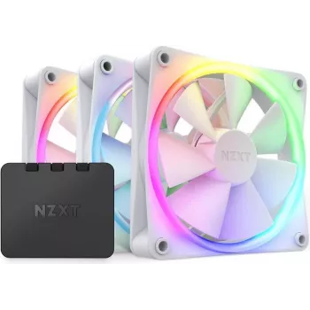 NZXT F120 RGB 120mm ARGB Reverse Blade kolmen pakkaus - valkoinen